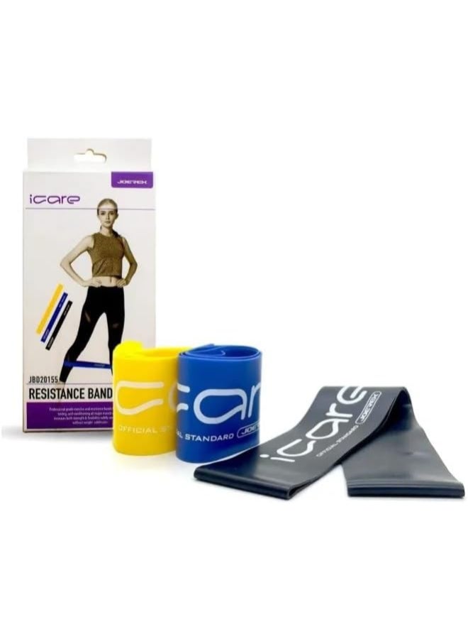 Joerex Jorex I Care Latex Ressistance Loop Set Of 3 Ylw/Blu/Blk Jbd20155 @ Fs - Image 1