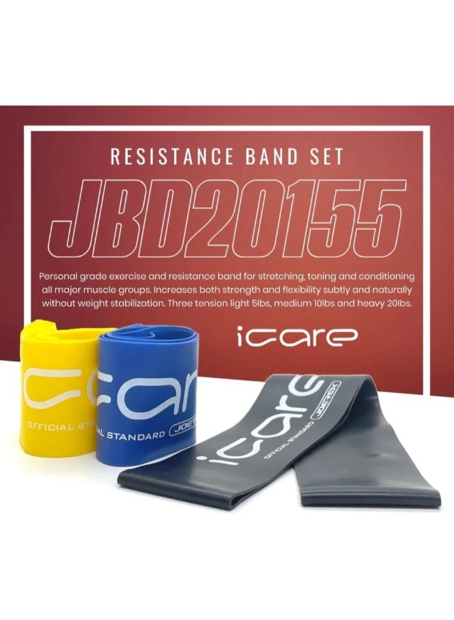 Joerex Jorex I Care Latex Ressistance Loop Set Of 3 Ylw/Blu/Blk Jbd20155 @ Fs - Image 2