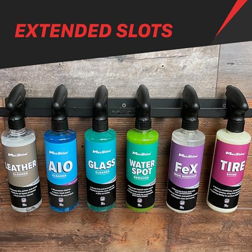 Maxshine Universal Detailing Spray Bottle Holder - Wall-Mounted Organizer for Mobile & Garage Detailing, Holds 6 Sprayers (16oz), Universal Lightweight Professional AccessoryM - Image 3