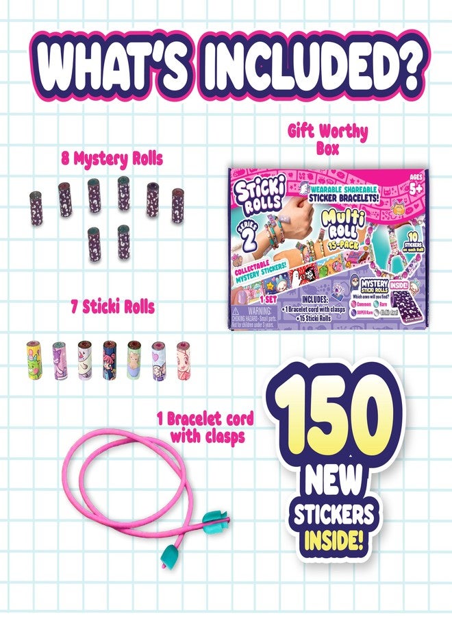 Sky Castle حزمة جمع رولز متعددة من STICKI | الملصقات القابلة للارتداء والمشاركة الأصلية | تشمل 150 ملصق صغير | أكثر من 1000 تصميم ملصق لاكتشافه وجمعه! (السلسلة 2) - Image 3