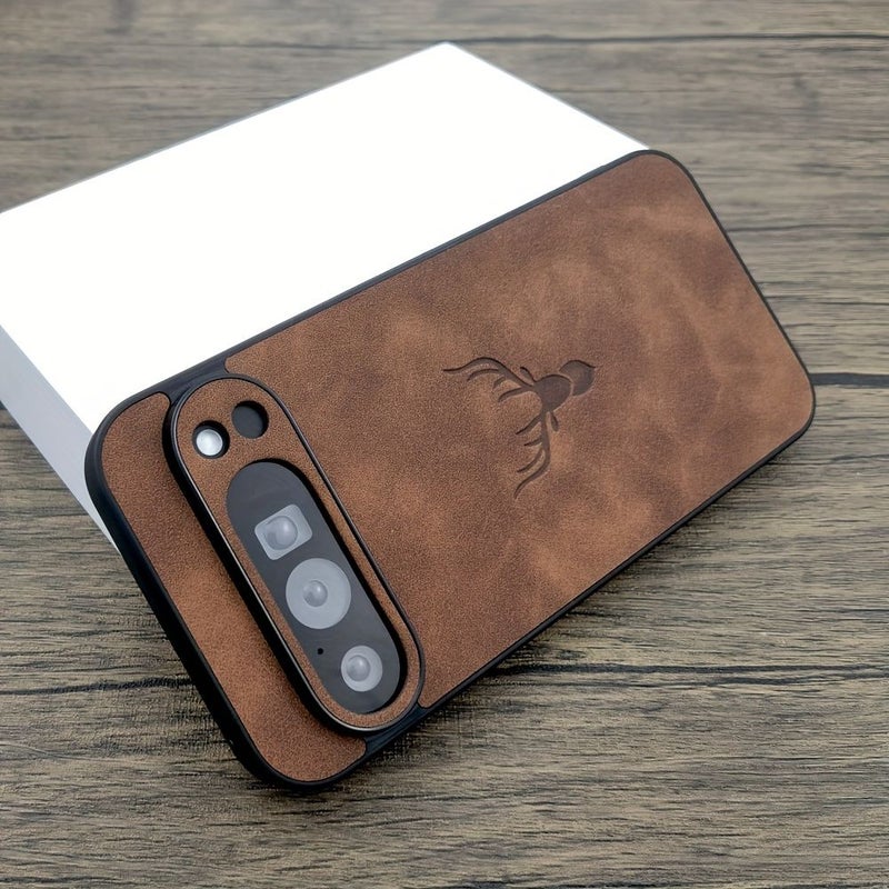 High Quality Faux Leather Phone Case For Pixel 9 Comfortable Touch Cover Dark Blue - Image 1