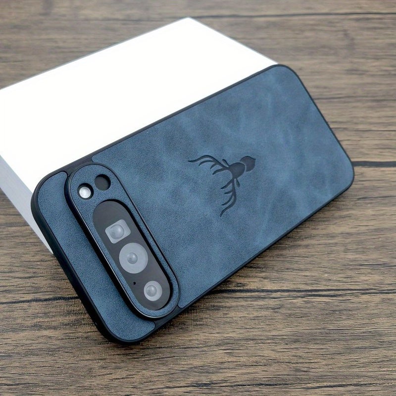 High Quality Faux Leather Phone Case For Pixel 9 Comfortable Touch Cover Dark Blue - Image 2