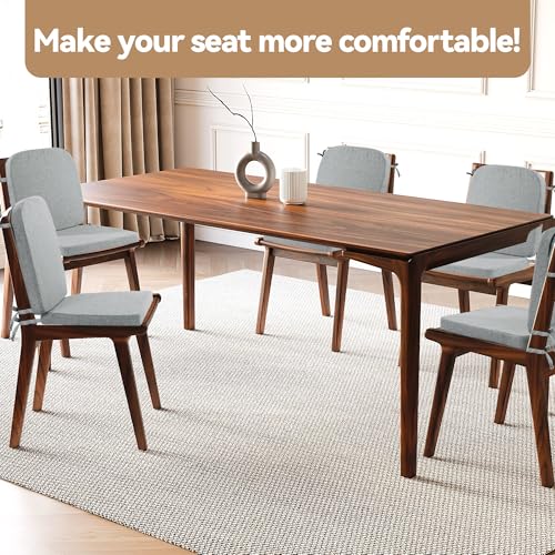 HOMBYS Kitchen Chair Back Cushion Seat Cushion Dining Room Chair CushionsSeat Cushions for Kitchen ChairsHigh Density Foam Seat Pad BackrestChair Pads for Dinning Chair with Elastic Bandsgrey - Image 3