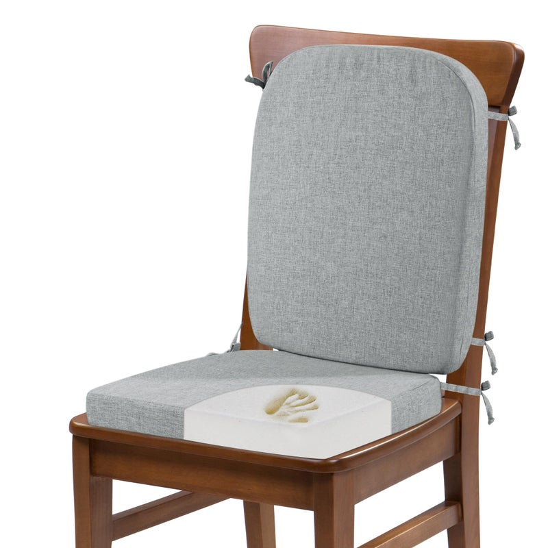 HOMBYS Kitchen Chair Back Cushion Seat Cushion Dining Room Chair CushionsSeat Cushions for Kitchen ChairsHigh Density Foam Seat Pad BackrestChair Pads for Dinning Chair with Elastic Bandsgrey - Image 2