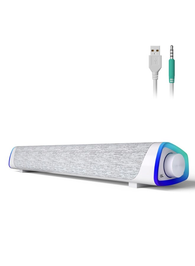 Joshberg Computer Speakers, Bluetooth/Wired Dual Mode RGB Lights with Switch Button, Surround Sound Portable Computer Sound Bar Speaker for Desktop Laptop - Image 1