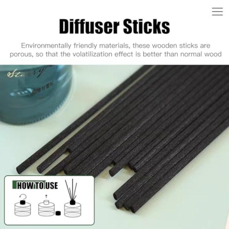100pcs Long Reed Diffuser Sticks 60cm X4.0mm Large Black Reed Diffuser For Scented Oil Diffuser Diffuser Sticks 60cm Fragrance Sticks For Home Office 60cm x 4.0mm - Image 2