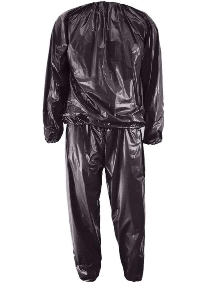 PVC Sauna Suit for Men and Women, Workout Sweat Suit with Hooded Jacket and Pants, One Piece Fitness Training Set