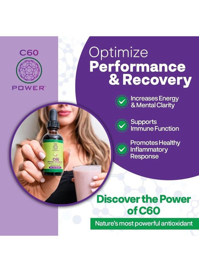 C60 Purple Power C60 Power - MCT 2-oz.- Organic MCT Coconut Oil, 2 Fl Oz, 99.99% Pure Carbon Fullerenes, Lift Oxidative Burden, Optimize Mitochondrial Function - Image 4
