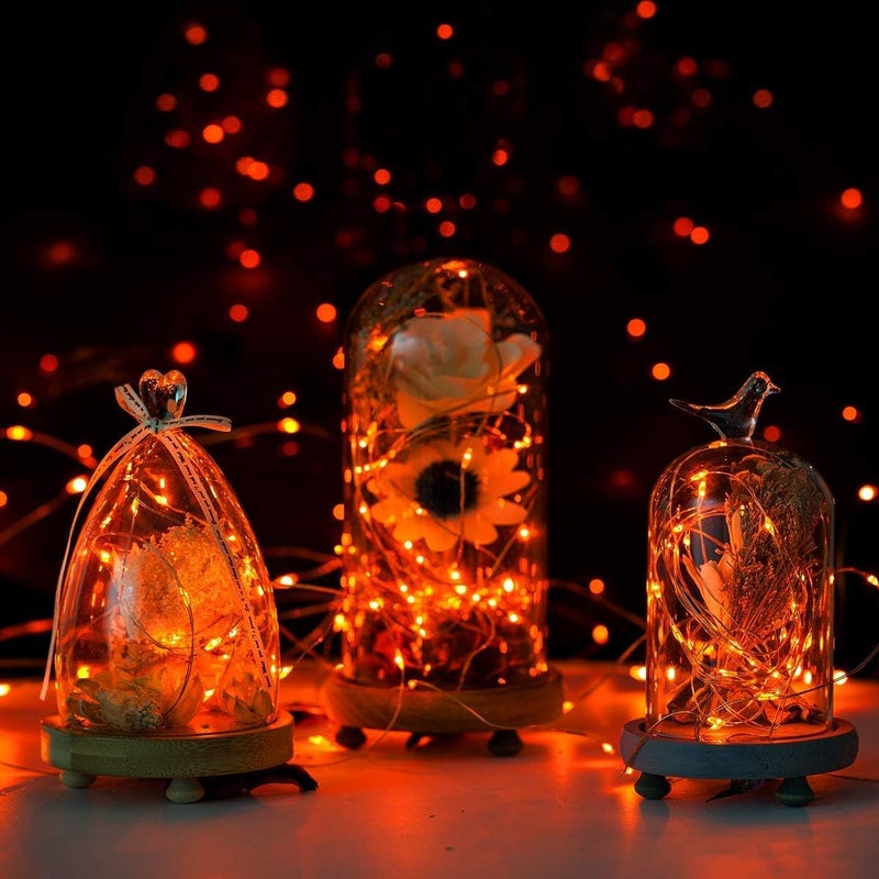 ANJAYLIA Orange String Lights Fairy Lights 10Ft 30 LEDs Twinkle Lights for Party, Halloween, Thanksgiving, Christmas Decoration - Image 4