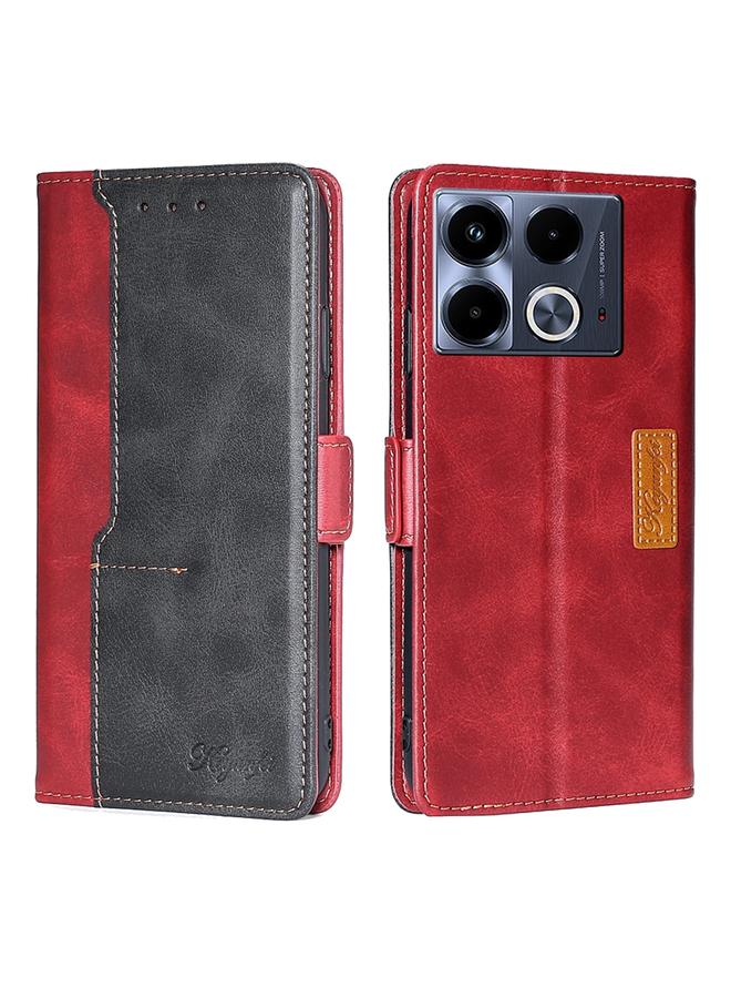 S-TOP Case For Infinix Note 40 4G Contrast Color Side Buckle Leather Phone Case - Image 1