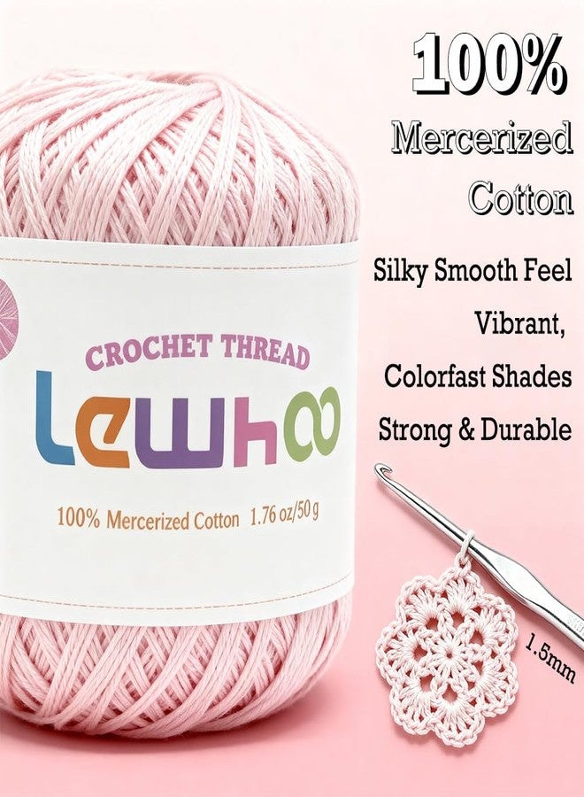 Lewhoo Crochet Thread, 8 Pearl Yarn Balls for Crocheting, 100% Mercerized Cotton Tatting Thread Size 10, Cotton Lace Yarn Hand Embroidery - Image 2