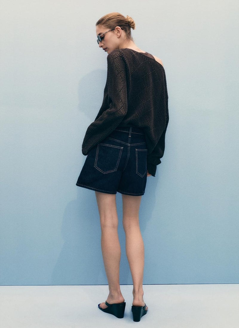MANGO High-Rise Denim Shorts  - Image 2