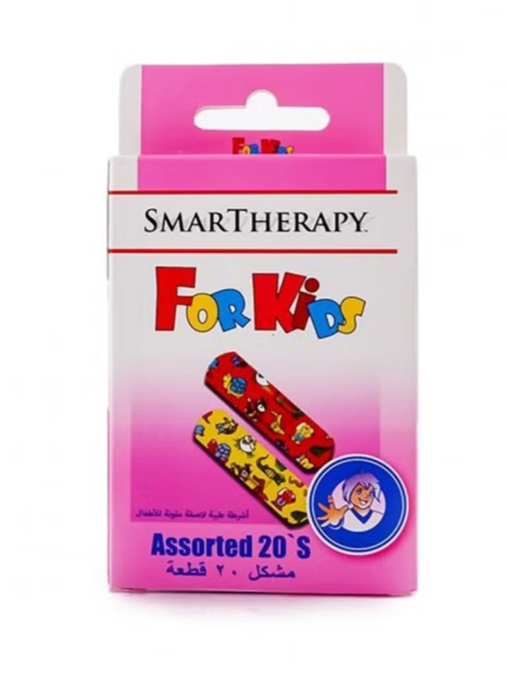 سمارثيرابي عبوة 20 قطعة لصقات جروح ضمادات ملونة بشخصيات كرتونية – مقاسات متنوعة - Image 1