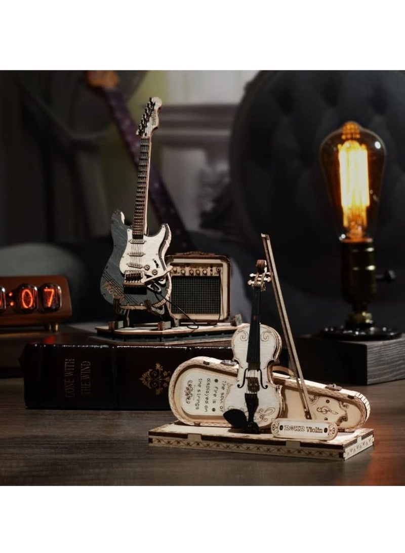 Zikra Wooden 3D Violin Puzzles, Musical Instrument Model Kit 3D Puzzles, Educational Craft Building Toys, Desk Decor/DIY Hobbies/Gifts for Family and Friends, Gifts for Teens and Kids to Build - Image 4