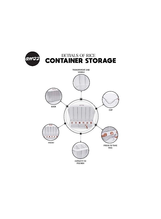 IAF Grain Dispenser kitchen, Grain Storage Container 6 Grids, Bulk Rice Organizer Box,Countertop Rice Holder Kitchen Dispenser Keeper for Grains Beans Corns - Image 3