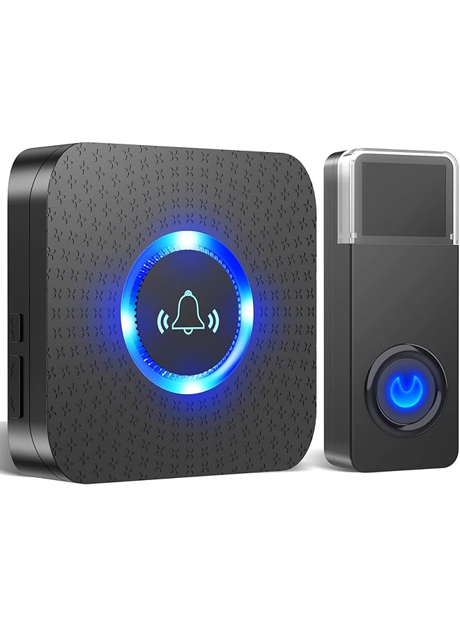 PROMASS Battery Operated Wireless Doorbell, Cordless Door Bell,【54 Chimes & 4-Level Volume】1000ft Wireless Doorbell Kit IP55 Waterproof Doorbell Home Security Doorbell for Home, Office, Hotel (1 Receiver) - Image 1