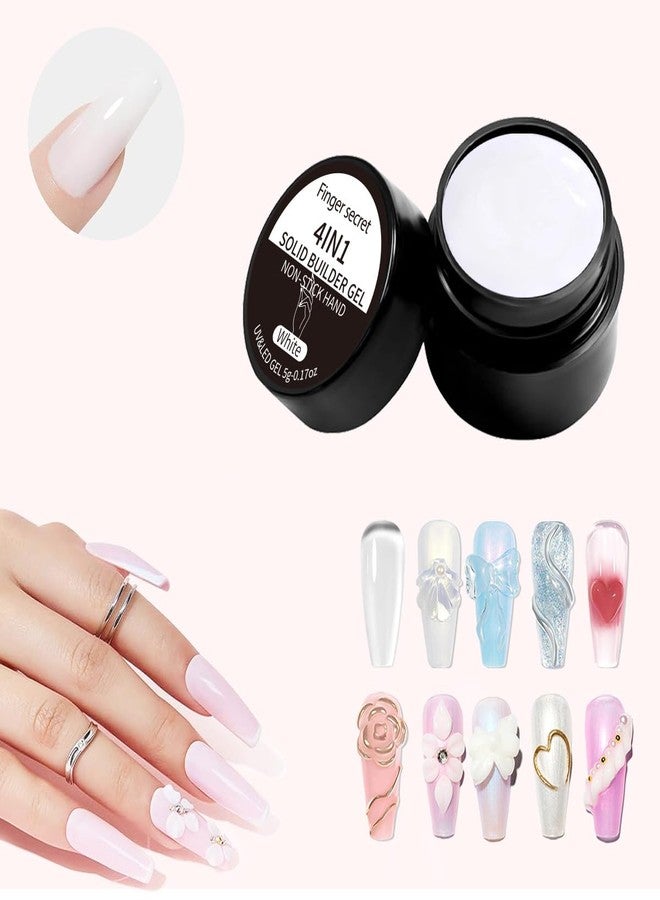 AOBOO جل بناء صلب للأظافر مجموعة جل بناء للأظافر 4 في 1 شفاف أبيض غير لاصق لتمديد الأظافر مع أدوات الفن لحل تكثيف الأظافر (4) - Image 4
