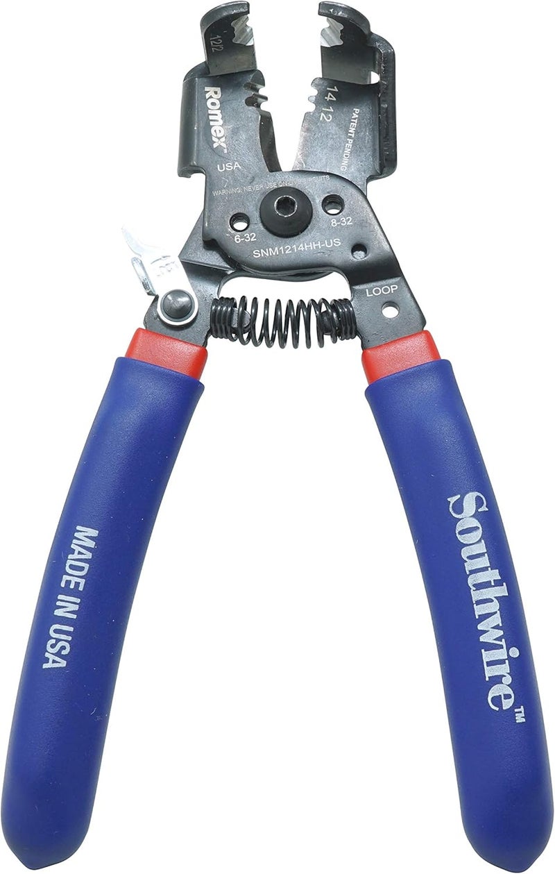 Southwire - 65172140 SNM1214HH-US ROMEX BOXJaw Wire Stripper, Dual Wire Cutter Strips both 12/2 & 14/2 Romex NMB JACKETS and 12 and 14 AWG Solid Wire - Image 1