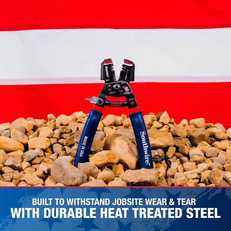 Southwire - 65172140 SNM1214HH-US ROMEX BOXJaw Wire Stripper, Dual Wire Cutter Strips both 12/2 & 14/2 Romex NMB JACKETS and 12 and 14 AWG Solid Wire - Image 5