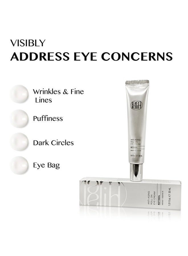 LAMELIN Eye Cream Roller, Retinol Niacinamide Vitamin A, Wrinkle & Under Eye Bag & Dark Circle Reducer, Sensitive Skin, Night Cream for Eye Puffiness and Fine Lines, Made in Korea - Image 2