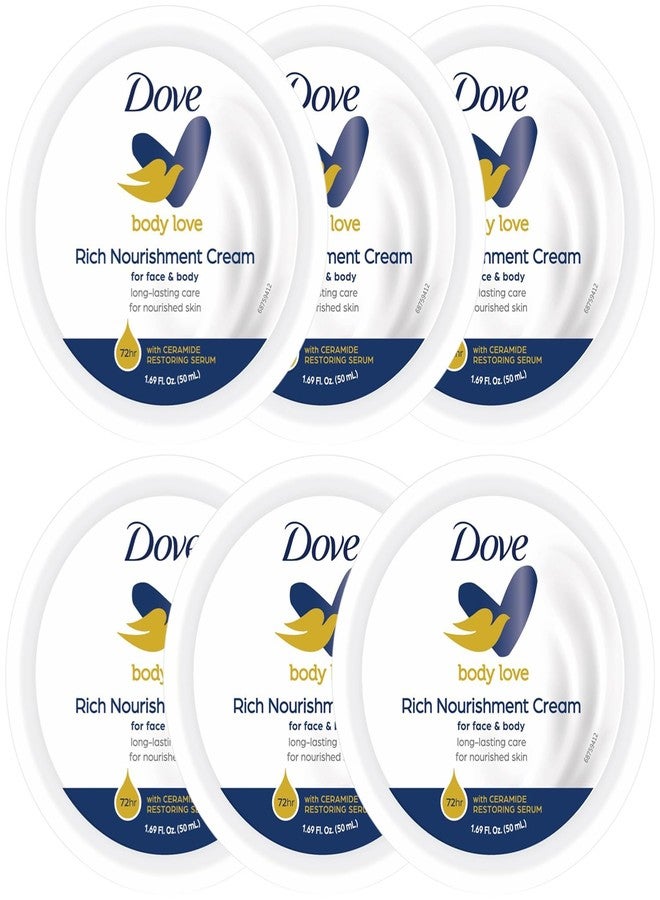 Dove Rich Nourishment Body Cream 6-Pack - 48H Moisturizing Cream for Extremely Dry Skin, Travel-Size, 1.69 Fl Oz Ea - Image 1