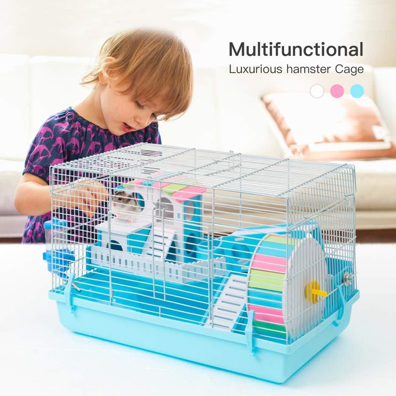 ROBUD Large Hamster Cage Gerbil Haven Habitat Small Animal Cage (Blue) - Image 3