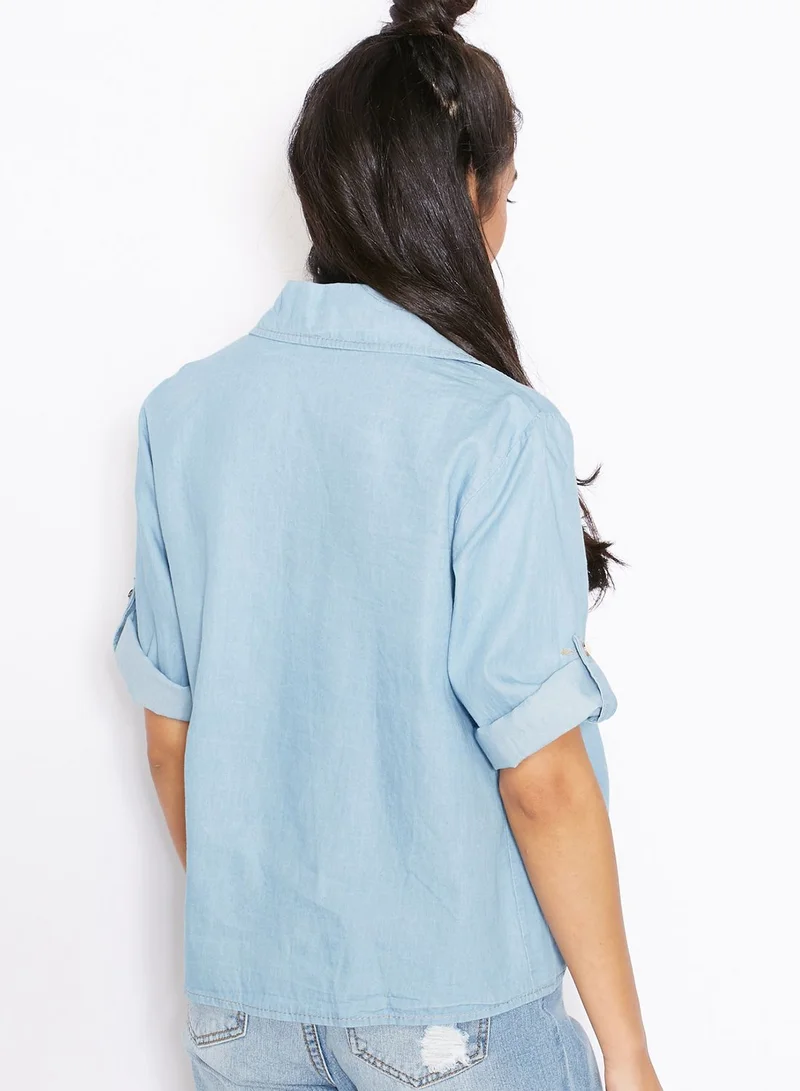 Ginger Tie Front Denim Shirt