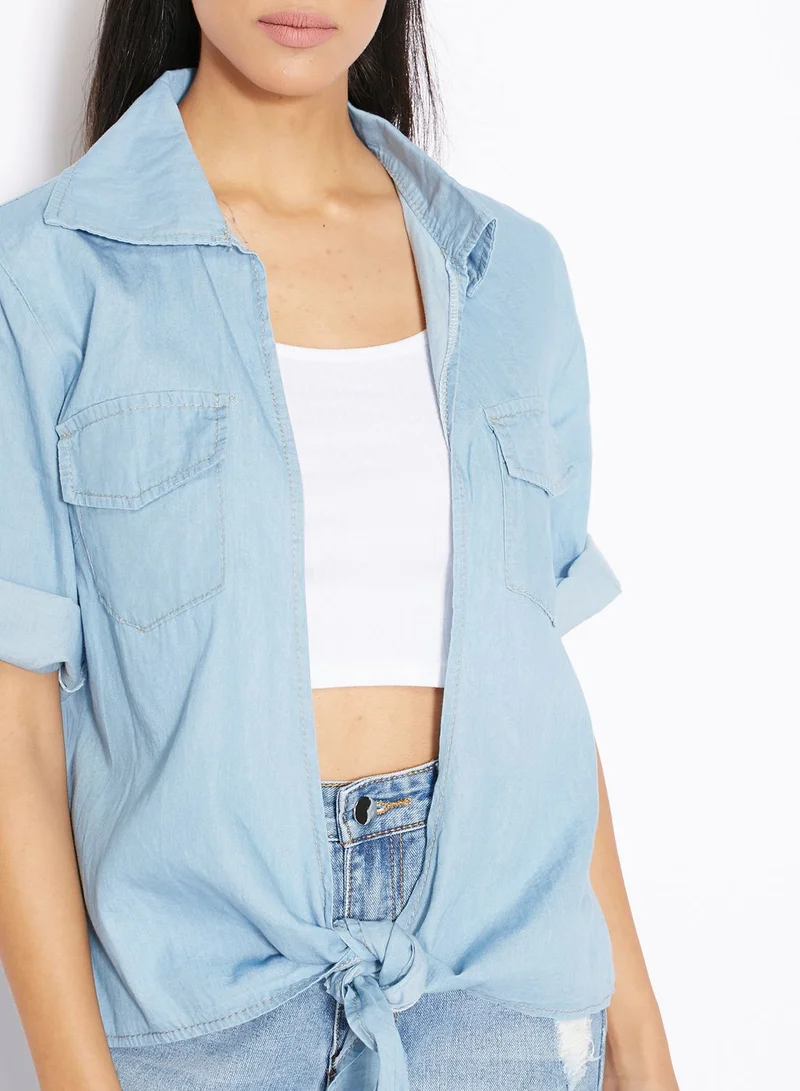 Ginger Tie Front Denim Shirt