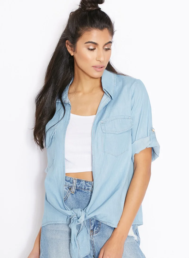 Ginger Tie Front Denim Shirt