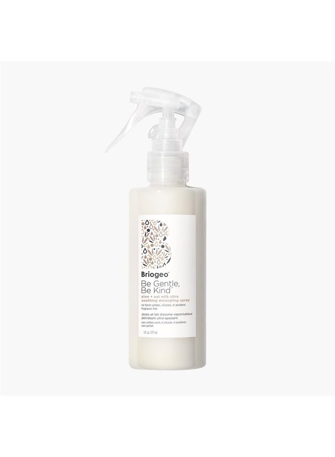 Briogeo Be Gentle Be Kind Aloe + Oat Milk Ultra Soothing Detangling Spray, Fragrance Free, Hypoallergenic and Dermatologist-Approved, Vegan, Phalate & Paraben-Free, 6 Ounces - Image 1
