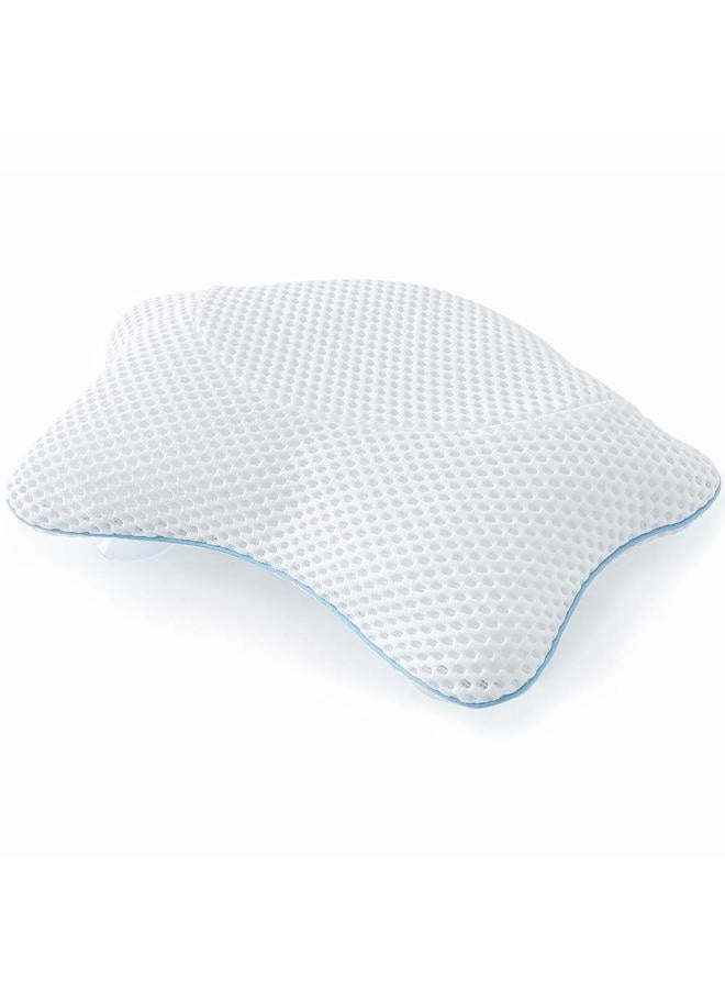 Idle Hippo Non Slip Bath Pillow, Luxury Spa Bathtub Head & Neck Rest Support, Permeable Quick Drying Air Mesh Tub Pillow with 4 Large Suction Cups, Fits Any Tubs, Soft and Relaxing - Image 1