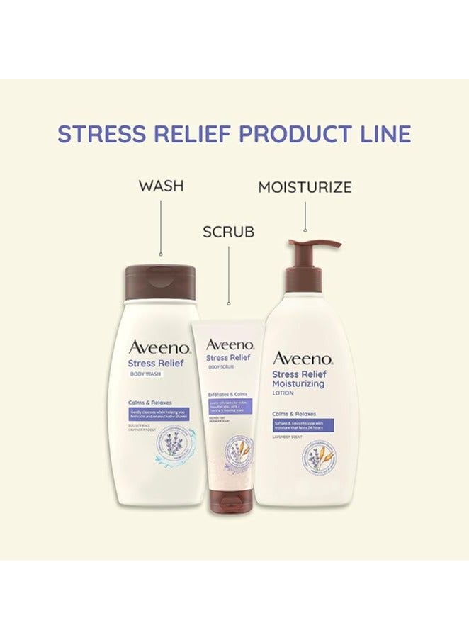Aveeno Stress Relief Body Wash with Soothing Oat for Sensitive Skin, Lavender Body Wash,Calms and Relaxes, Sulfate-Free, 33 FL OZ - Image 3
