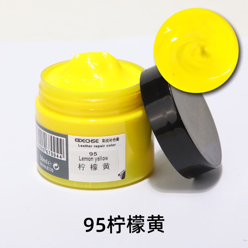 leather renovation pigments, repair and restoration paste，Leather Repair Cream Filler Compound For Leather Restoration Cracks Burns Holes（Lemon Yellow）