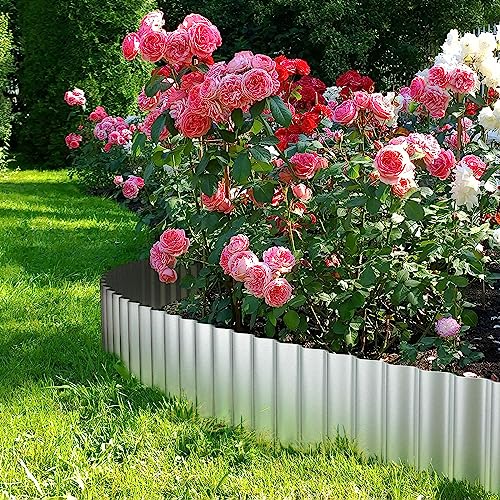 LAVEVE Corrugated Metal Garden Edging 6" x 40Ft, Landscape Edging Border for Lawn, Flower Bed, Garden Fence, Paver Edging (Silver) - Image 5