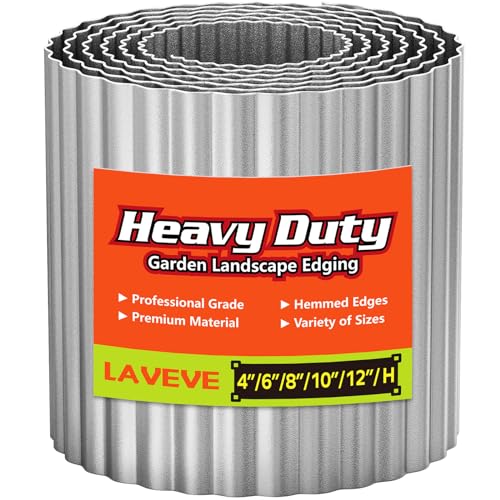 LAVEVE Corrugated Metal Garden Edging 6" x 40Ft, Landscape Edging Border for Lawn, Flower Bed, Garden Fence, Paver Edging (Silver) - Image 1