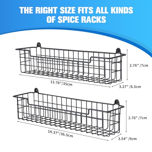 GUUKAR Spice Rack Organizer Wall Mount, Spice Organization Storage Shelf for Cabinet Door, 4 Packs Wall Spice Rack Saving Space for Kitchen, Black - Image 2
