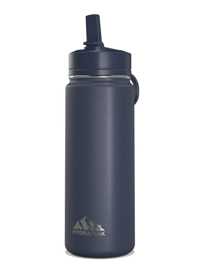 Hydrapeak Mini 20oz Water Bottle with Straw Lid, Stainless Steel Double Wall Insulated Water Bottle | Leak-Proof and Spill-Proof Water Bottle, Cold for 24 Hours (Navy) - Image 1