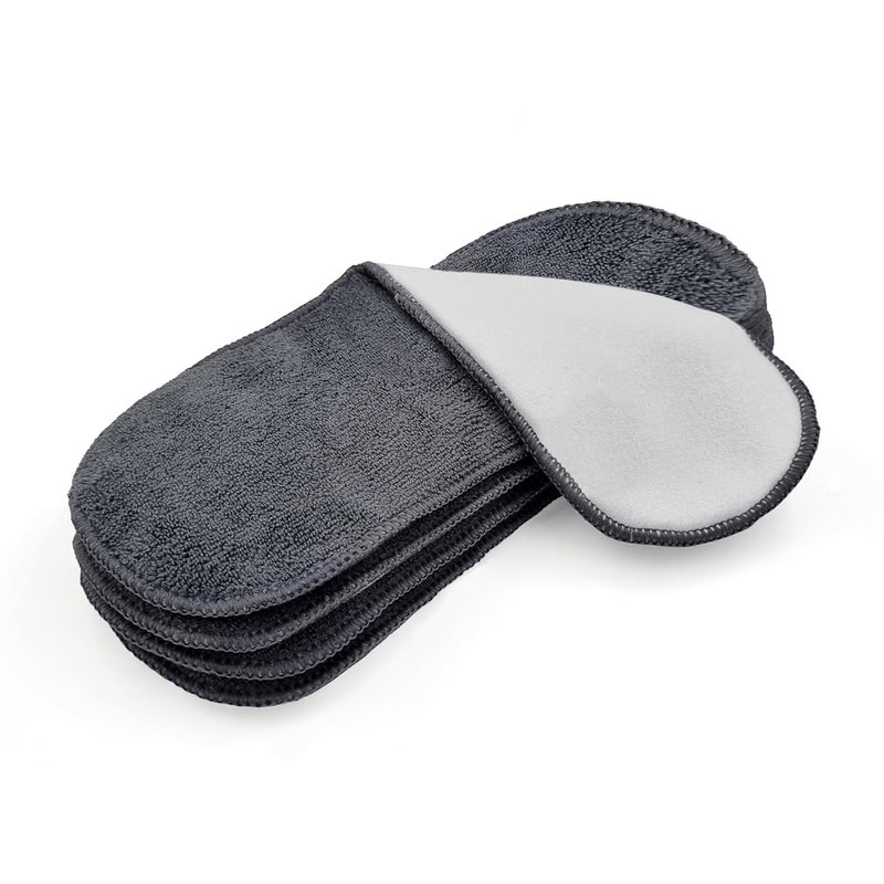 SOFTSPUN Microfiber 4 Layer Baby Pocket Diaper Inserts Pack of 4 Large Size Grey! Age 0-24 Months Washable Reusable Ultra Absorbent Super Soft & Comfortable for Babies Skin of Newborn Baby. - Image 1
