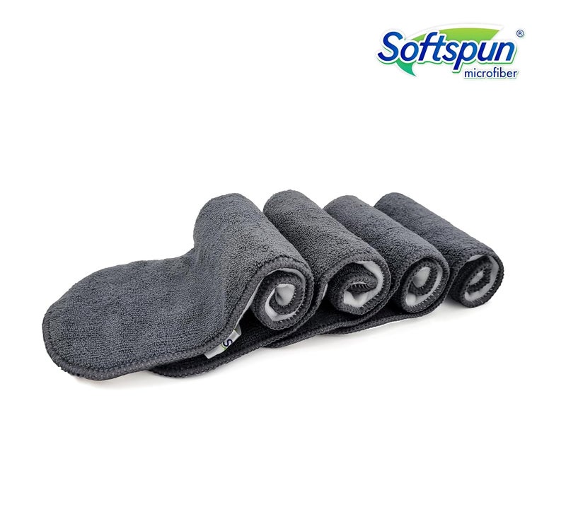 SOFTSPUN Microfiber 4 Layer Baby Pocket Diaper Inserts Pack of 4 Large Size Grey! Age 0-24 Months Washable Reusable Ultra Absorbent Super Soft & Comfortable for Babies Skin of Newborn Baby. - Image 2