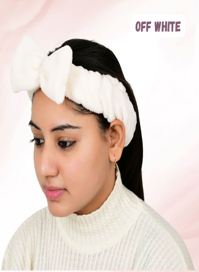 Matkooz طوق رأس ناعم من الفرو الصناعي من ماتكوز، مناسب للفتيات والسيدات، أطواق مكياج - أطواق رأس للسبا - عبوة من قطعة واحدة، أبيض - Image 4