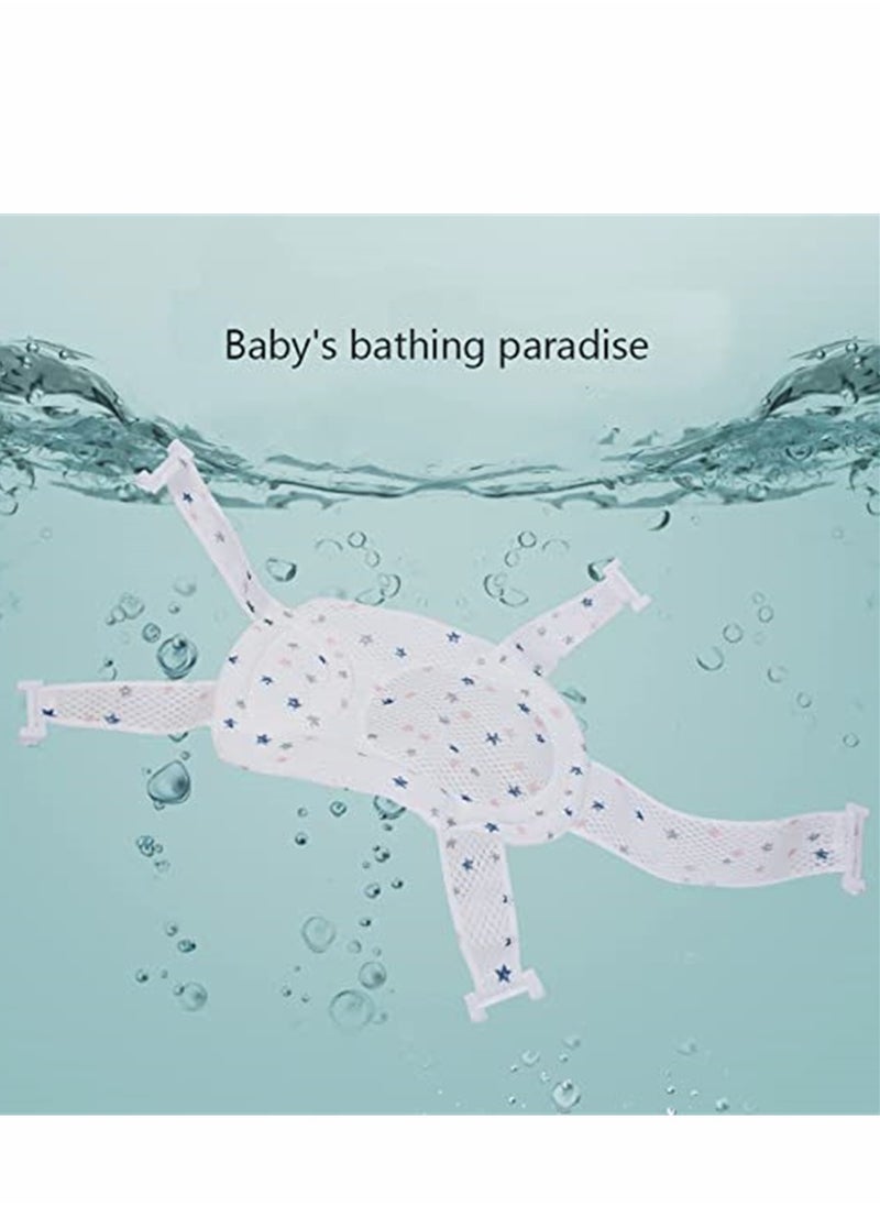 Excefore - Baby Shower Mat Non Slip Newborn Bathtub Seat Adjustable Support Cushion Sitting Mesh Sling - Image 1