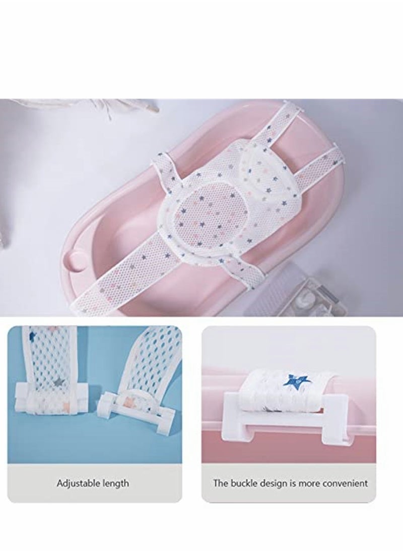 Excefore - Baby Shower Mat Non Slip Newborn Bathtub Seat Adjustable Support Cushion Sitting Mesh Sling - Image 1