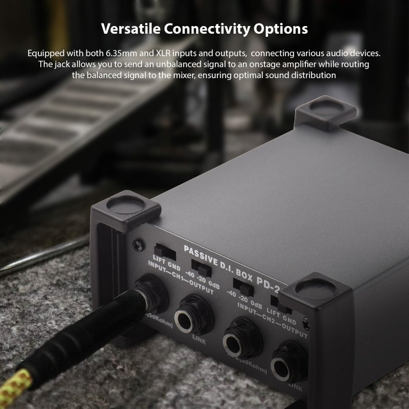 4 Channels Passive DI-Box Unit Hum Eliminator 1/4'' instrument Direct Box to XLR Professional Impedance Transform Audio Isolator DI Direct Box for Touring and Live Performances - Image 4
