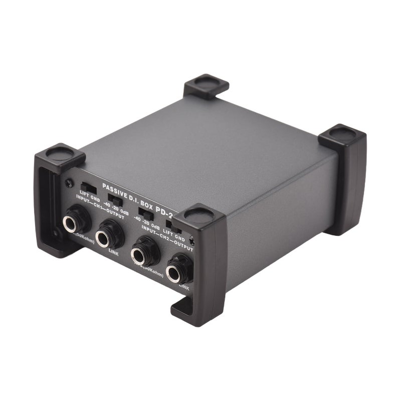 4 Channels Passive DI-Box Unit Hum Eliminator 1/4'' instrument Direct Box to XLR Professional Impedance Transform Audio Isolator DI Direct Box for Touring and Live Performances - Image 1