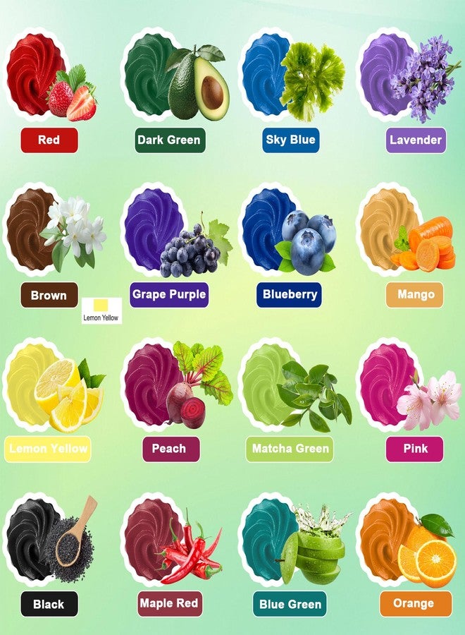 ERCorArt Natural Food Coloring Gel - 16 Colors Plant Based Dye Free Food Coloring, Liquid Natural Food Dye for Baking, Cookies, Easter Egg, Icing, Dessert Decorating, Fondant, Slime-0.25fl oz - Image 2