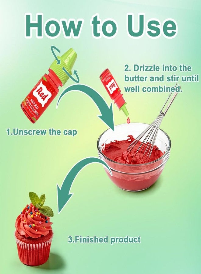 ERCorArt Natural Food Coloring Gel - 16 Colors Plant Based Dye Free Food Coloring, Liquid Natural Food Dye for Baking, Cookies, Easter Egg, Icing, Dessert Decorating, Fondant, Slime-0.25fl oz - Image 5