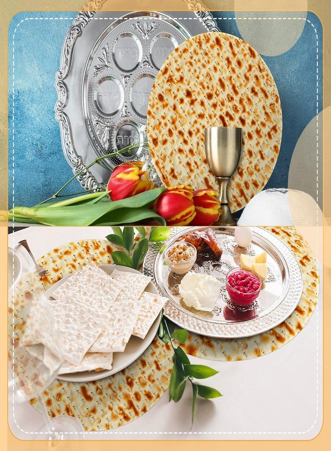 Moinchore 200 Pcs Passover Matzoh Paper Place Mats 13 Inch Disposable Round Matzo Table Mats Passover Table Decoration Rustic Matzoh Placemats for Seder Judaism Dinner Decoration Jewish Holiday Party - Image 4