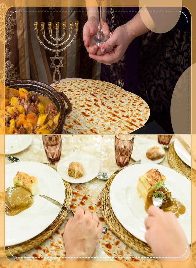 Moinchore 200 Pcs Passover Matzoh Paper Place Mats 13 Inch Disposable Round Matzo Table Mats Passover Table Decoration Rustic Matzoh Placemats for Seder Judaism Dinner Decoration Jewish Holiday Party - Image 5