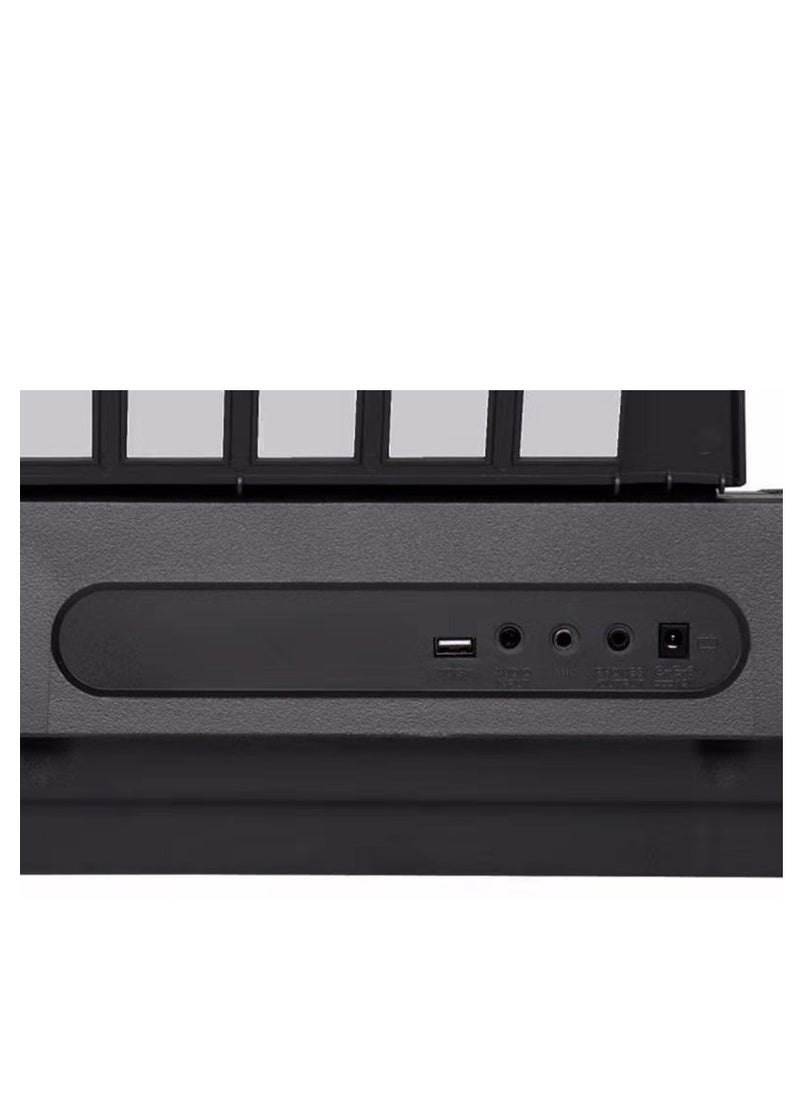 61-Key Full-Size Electronic Keyboard with LCD Screen, Pitch Bend, Vibrato, USB Interface, Audio Input, Microphone Support, and Multi-Function Control (MK-812, black)  - Image 5