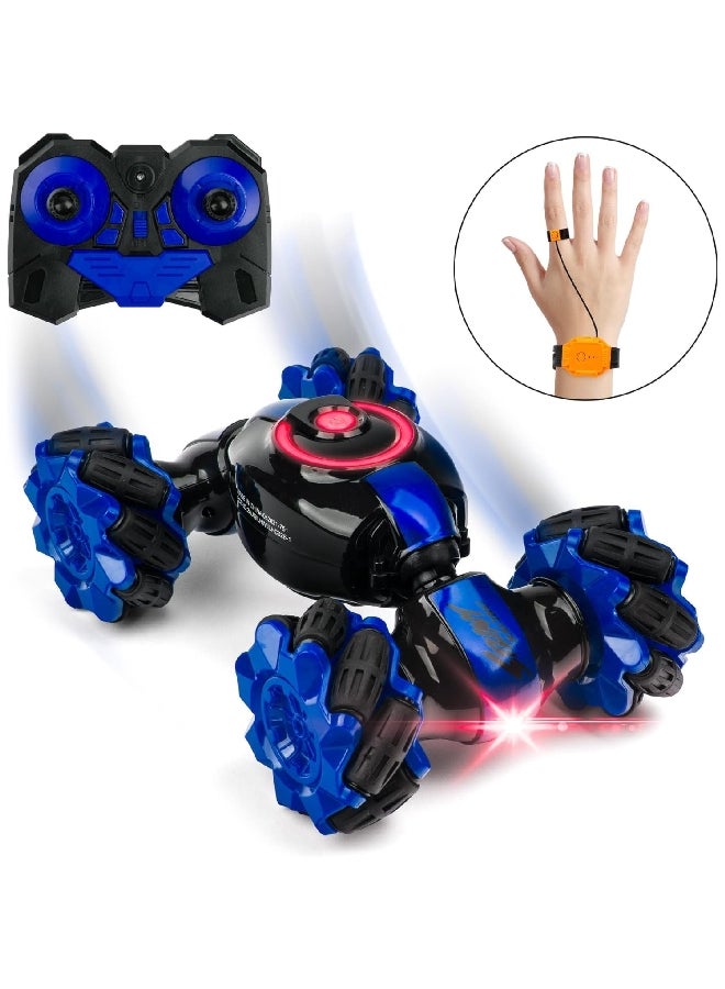 اتش اس تي سيارة بهلوانية قادرة على التشقلب المزدوج والانزلاق الفائق بجهاز تحكم عن بعد للأطفال أزرق 29.5 × 11 × 58 سم LH-C026-B - Image 4